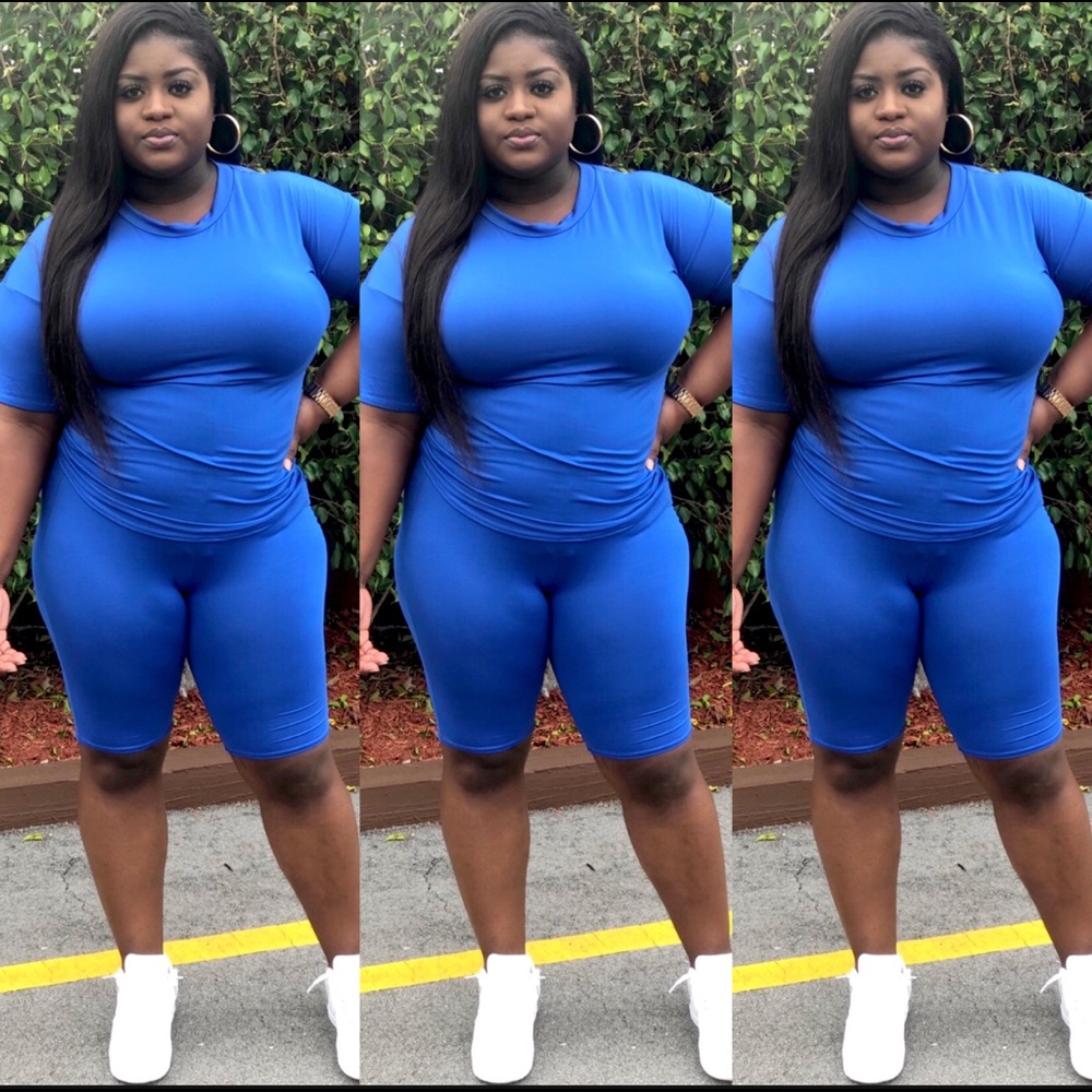 Two Piece Biker Set (Blue)